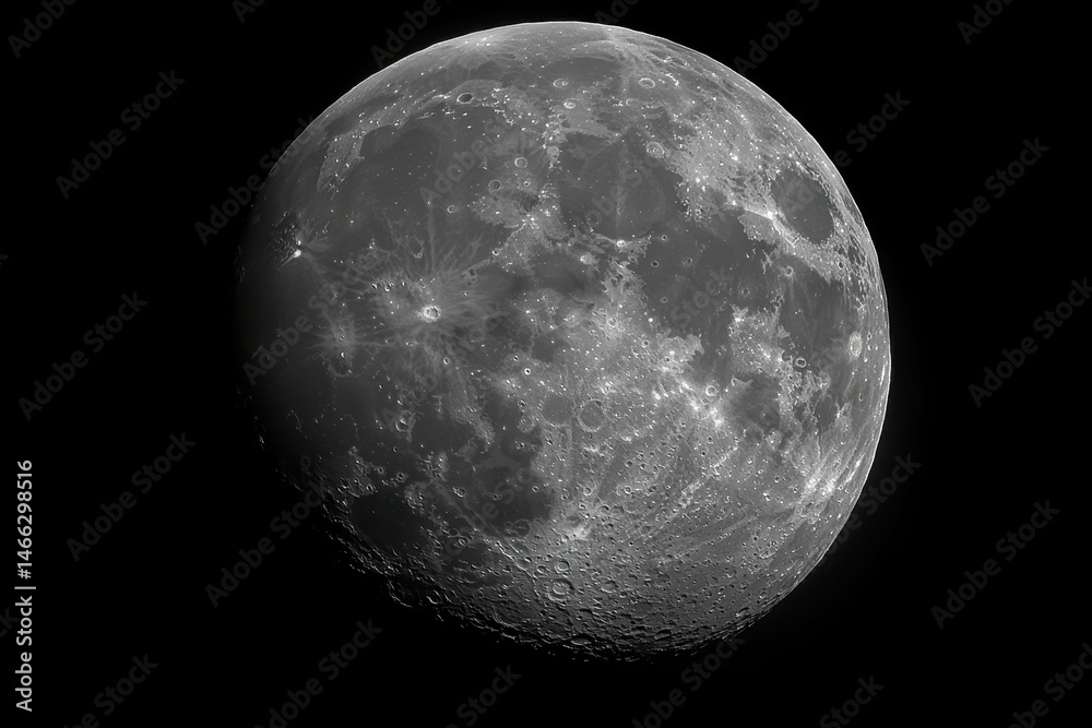 Obraz premium high definition image of lfull moon view in dark night sky