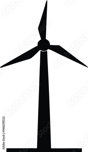 wind turbine or windmill silhouette vector icon