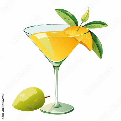 Mango juice in martini glass