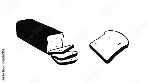 Rustic Bread Silhouette: Artisan Loaf Outline Design