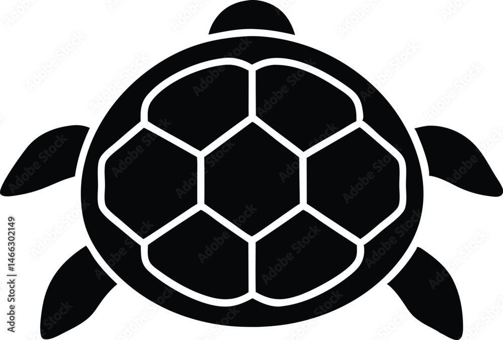 Obraz premium turtle shell silhouette vector symbol