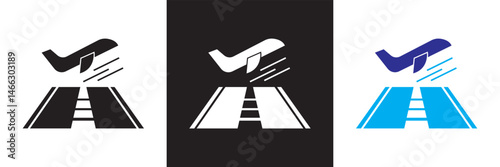 Airport icon. Vector for websites, mobile interfaces, presentations, banner, visual branding etc. Vector illustration. isolated on white and black background. EPS 10 