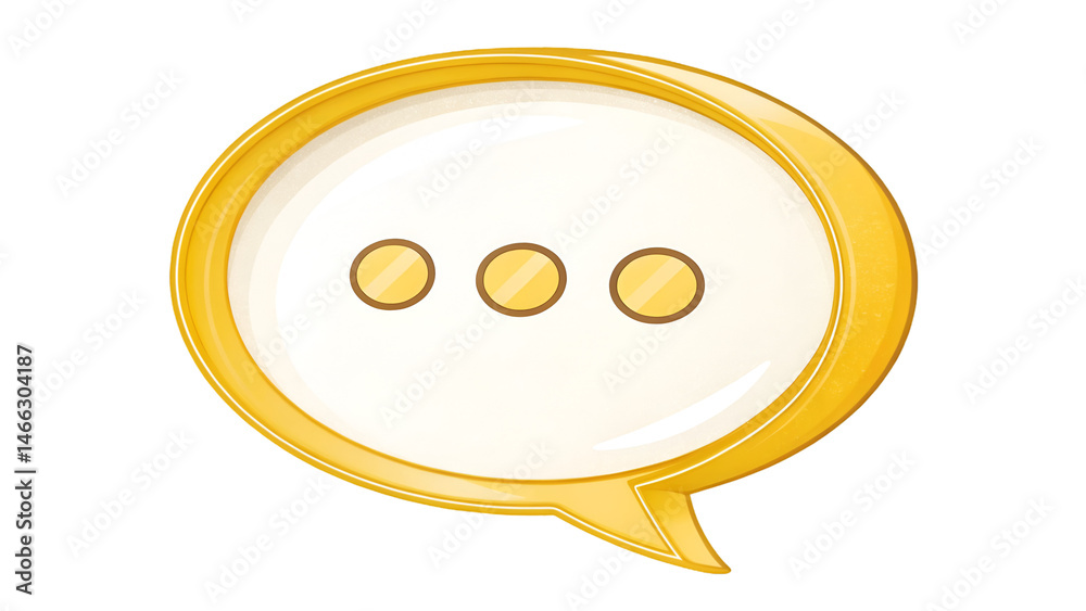 yellow speech bubble with a rounded rectangular shape pointed tail on the bottom left, set transparent background