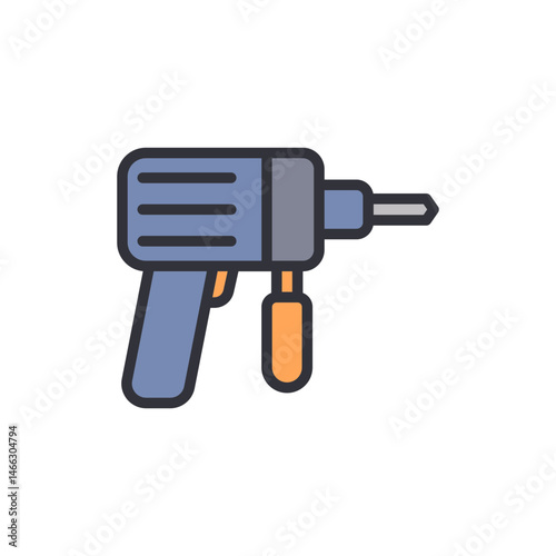 Artistic representation of a hand drill, a vital tool for various construction activities