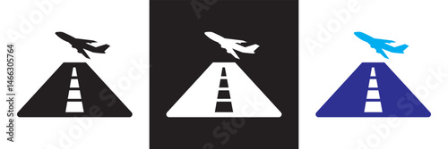 Airport icon. Vector for websites, mobile interfaces, presentations, banner, visual branding etc. Vector illustration. isolated on white and black background. EPS 10 