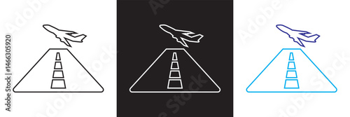 Airport icon. Vector for websites, mobile interfaces, presentations, banner, visual branding etc. Vector illustration. isolated on white and black background. EPS 10 