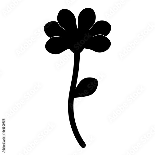 Black and white illustration of anemopsis yerba mansa , flower silhouette vector designs.