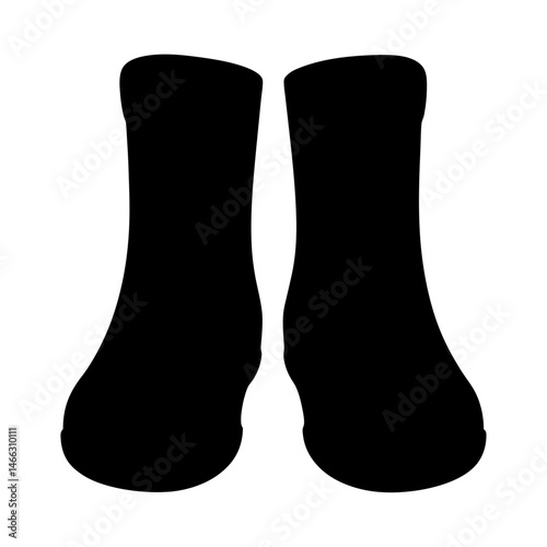 ankle boots vector silhouette icon, black and white illustration of footwear.