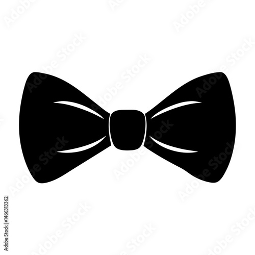 bow ties vector silhouette icon, black and white illustration of footwear.