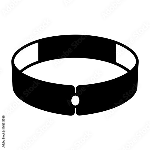 bracelets vector silhouette icon, black and white illustration of footwear.
