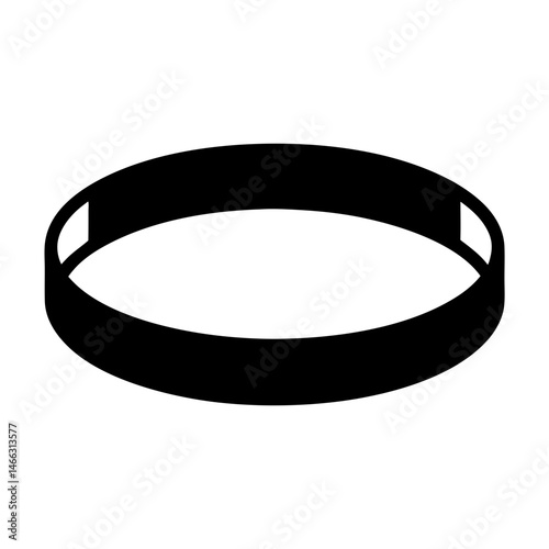 bracelets vector silhouette icon, black and white illustration of footwear.
