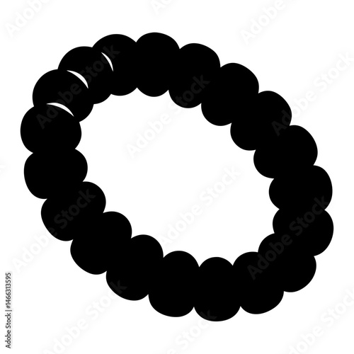 bracelets vector silhouette icon, black and white illustration of footwear.