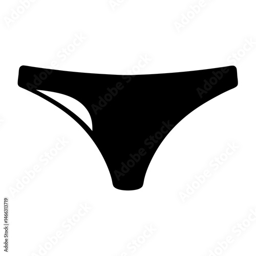 briefs vector silhouette icon, black and white illustration of clothing.