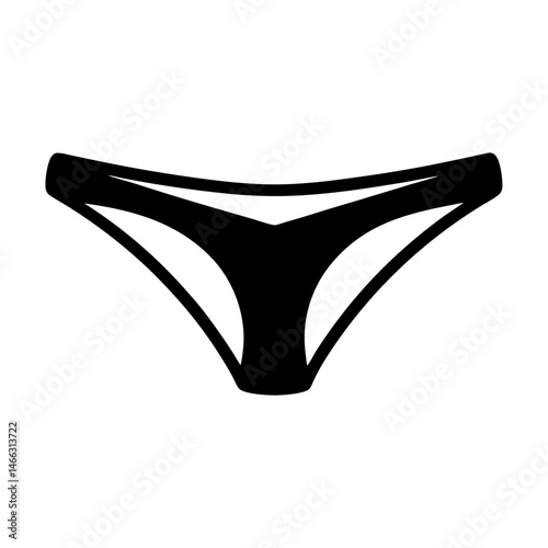 briefs vector silhouette icon, black and white illustration of clothing.