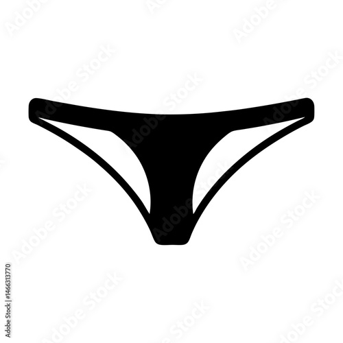 briefs vector silhouette icon, black and white illustration of clothing.