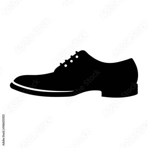brogues vector silhouette icon, black and white illustration of footwear.