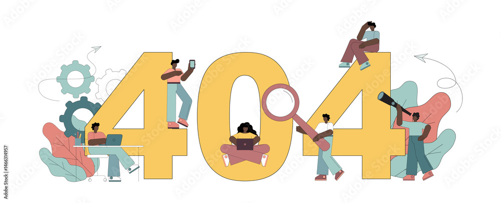 Fototapeta premium Concept 404 Error Page. Page not found. Site maintenance error
