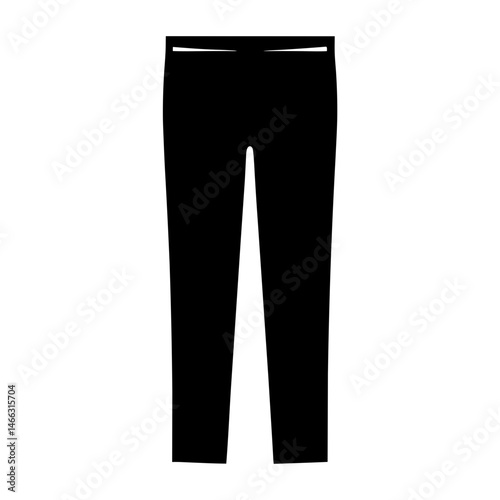chinos vector silhouette icon, black and white illustration of clothing.