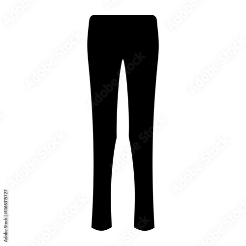 chinos vector silhouette icon, black and white illustration of clothing.