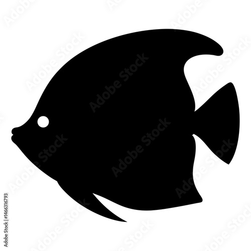corydoras catfish vector silhouette icon, black and white illustration of fish.