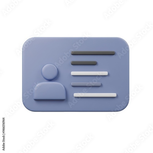 3d identity card illustration on white background