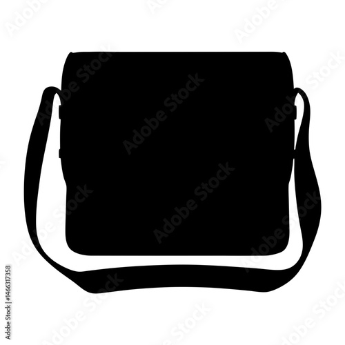 crossbody bags vector silhouette icon, black and white illustration of footwear.