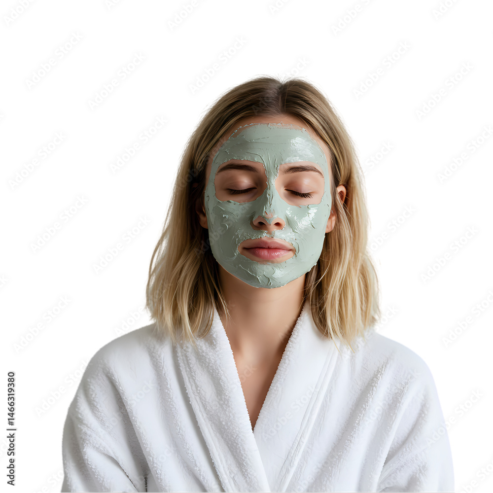 Relaxing Face Mask Achieve Glowing Skin isolated on Transparent Background Relaxing Face Mask Achieve Glowing Skin isolated on Transparent Background
