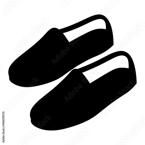 espadrilles vector silhouette icon, black and white illustration of footwear.