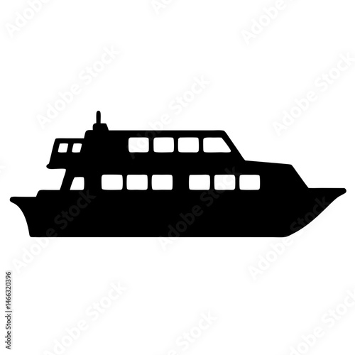 ferry , black and white illustration of vehicles.