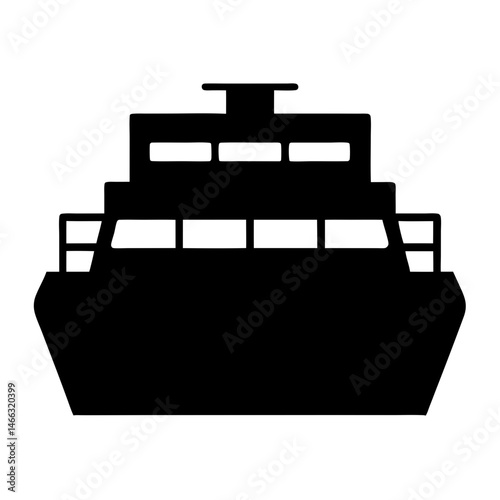 ferry , black and white illustration of vehicles.