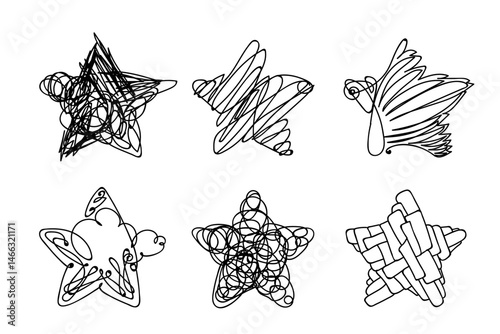 vector set scribbles. Clip art isolated on transparent background.