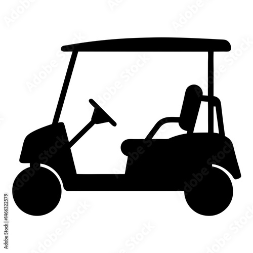golf cart , black and white illustration of vehicles.