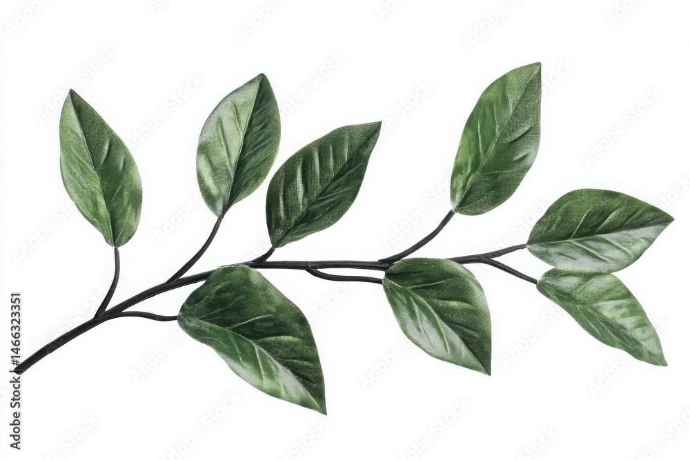 Fototapeta premium Rosemary sprig with dark green leaves isolated on white perfect for herbal packaging botanical visuals and natural product branding