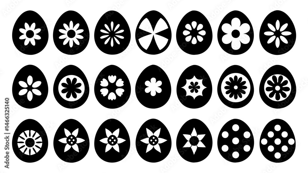 Easter Eggs with Floral Patterns Drawing Clipart Easter Eggs with Floral Patterns Drawing Clipart