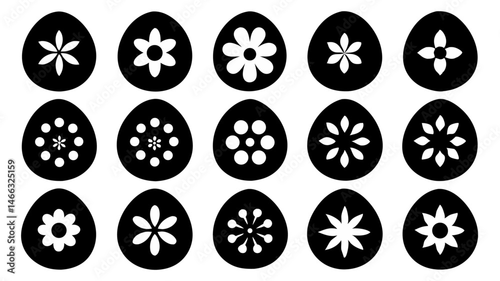 Easter Eggs with Floral Patterns Drawing Clipart Easter Eggs with Floral Patterns Drawing Clipart