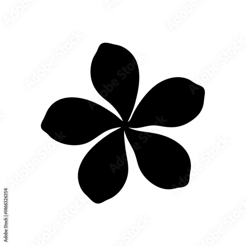 Black and white illustration of jasmine , flower silhouette vector designs.