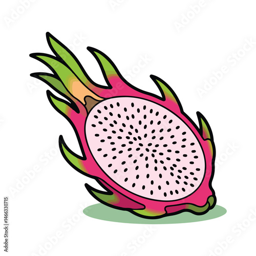 colorful dragon fruit vector icon