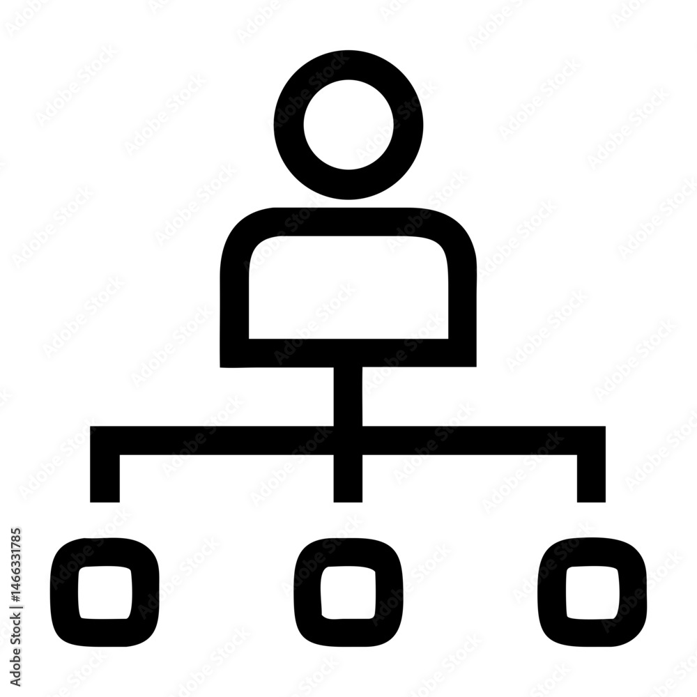 Organization chart icon vector design for business hierarchy structure and management process diagram isolated on transparent background Organization chart icon vector design for business hierarchy structure and management process diagram isolated on transparent background