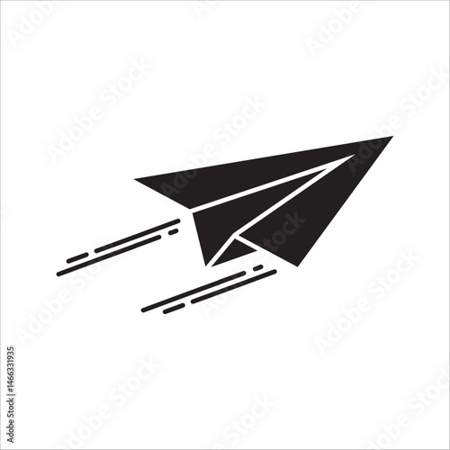 Paper Plane Vector Line Icon Design on white background