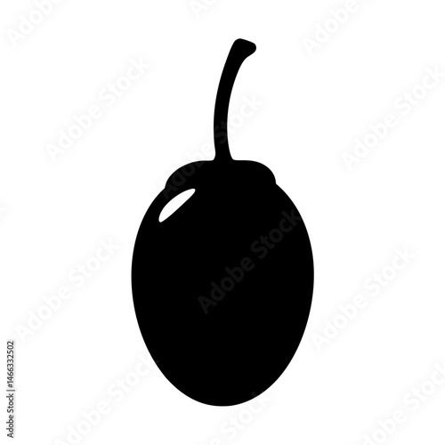 miracle vector silhouette icon, black and white illustration of fruits.