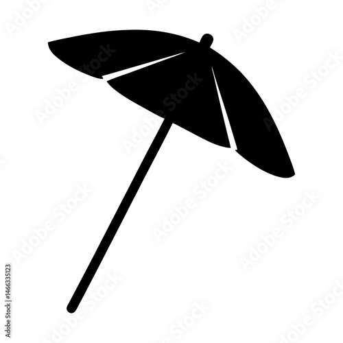 parasol vector silhouette icon, black and white illustration of footwear.