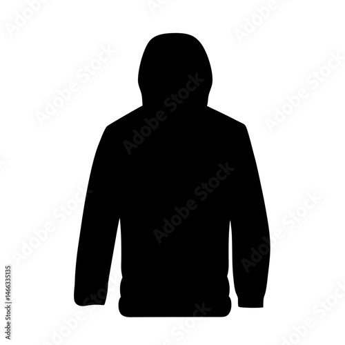 parka vector silhouette icon, black and white illustration of clothing.