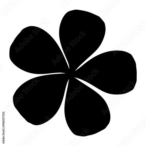 Black and white illustration of plumeria , flower silhouette vector designs.