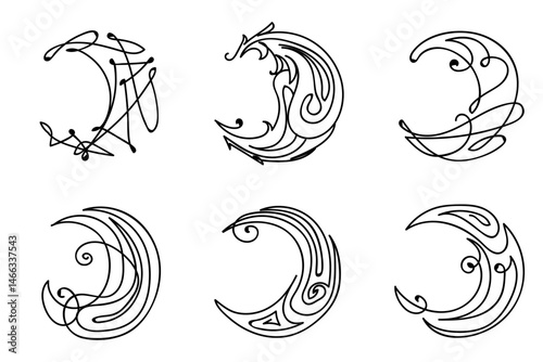 vector set scribbles. Clip art isolated on transparent background.