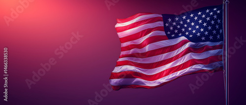 waving american flag background veterans day banner