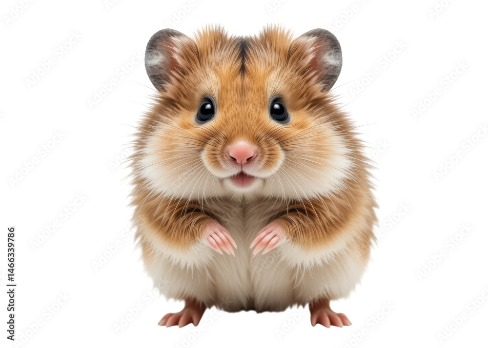A hamster standing up, isolated on transparent background, pet, animal, rodent. A hamster standing up, isolated on transparent background, pet, animal, rodent.