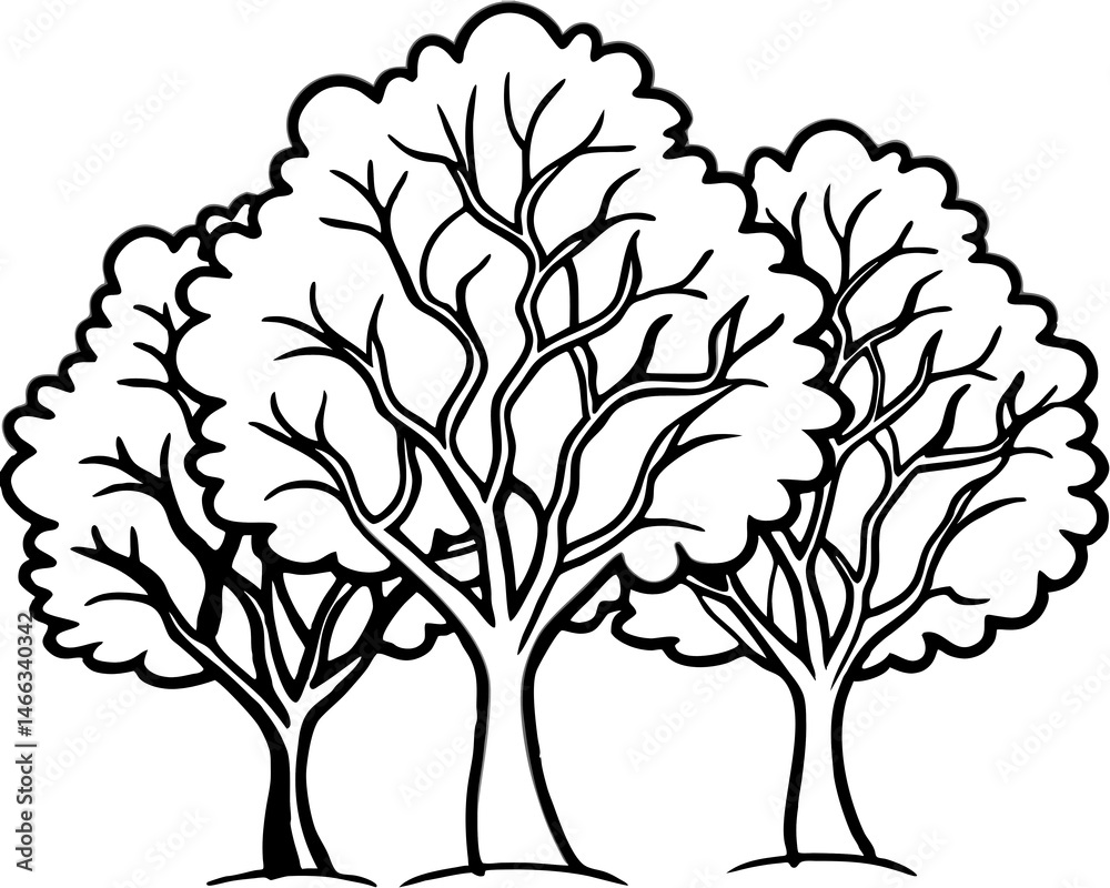 Stylized Tree Line
Black and White Trees
Abstract Forest Illustration
Simple Tree Outline
Monochrome Tree Group