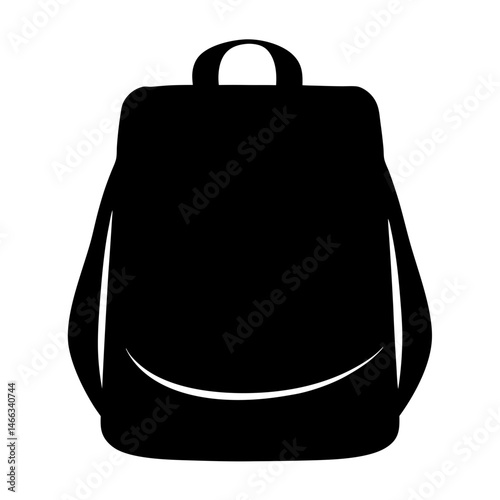 satchel bags vector silhouette icon, black and white illustration of footwear.