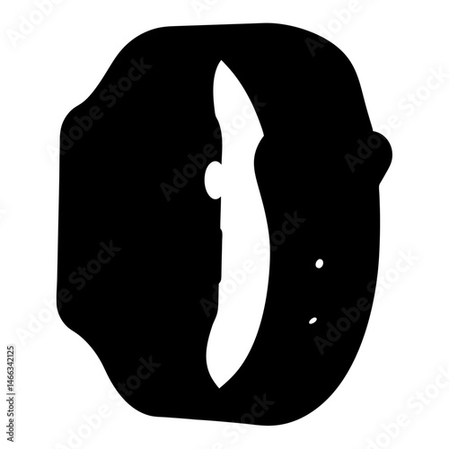 smartwatch bands vector silhouette icon, black and white illustration of footwear.