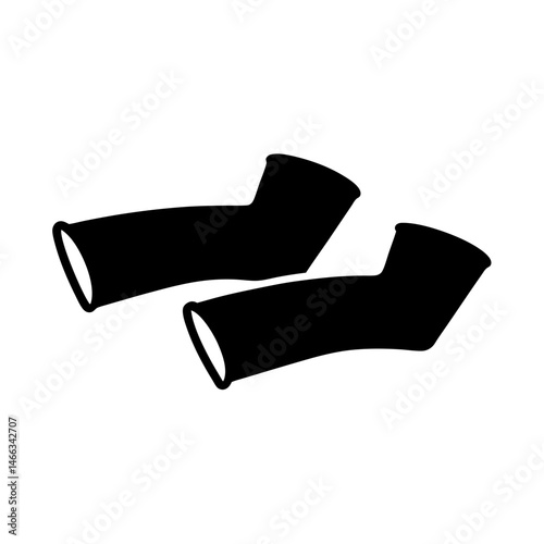 sport armbands vector silhouette icon, black and white illustration of footwear.